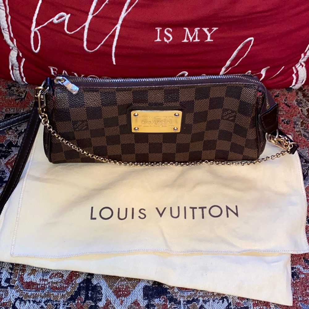 Pre owned Eva Damier Ebene clutch/crossbody bag